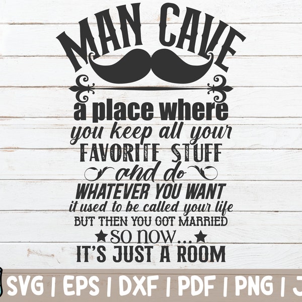 Man Cave règles SVG coupe fichier | Père SVG | téléchargement instantané | utilisation commerciale | Signe SVG drôle de grotte d’homme