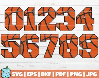 Basketball Numbers SVG Cut files | commercial use | instant download | basketball Birthday numbers | printable vector clip art | sports svg