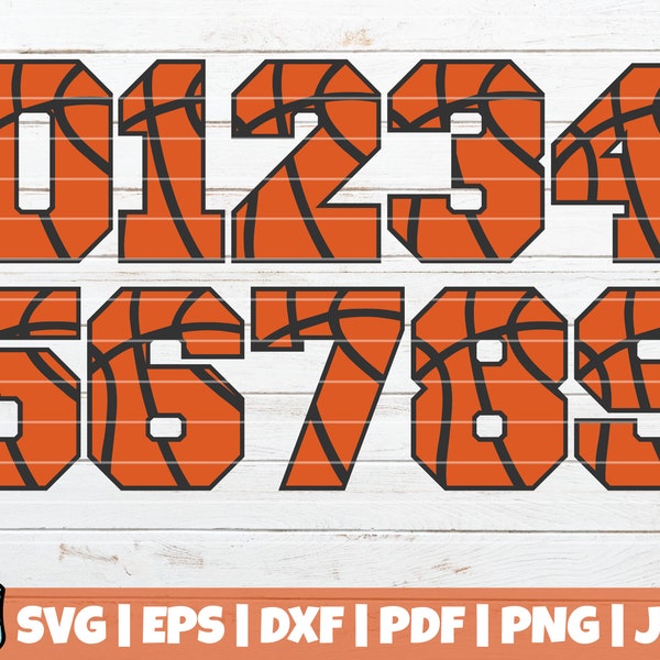 Basketball Numbers SVG Cut files | commercial use | instant download | basketball Birthday numbers | printable vector clip art | sports svg