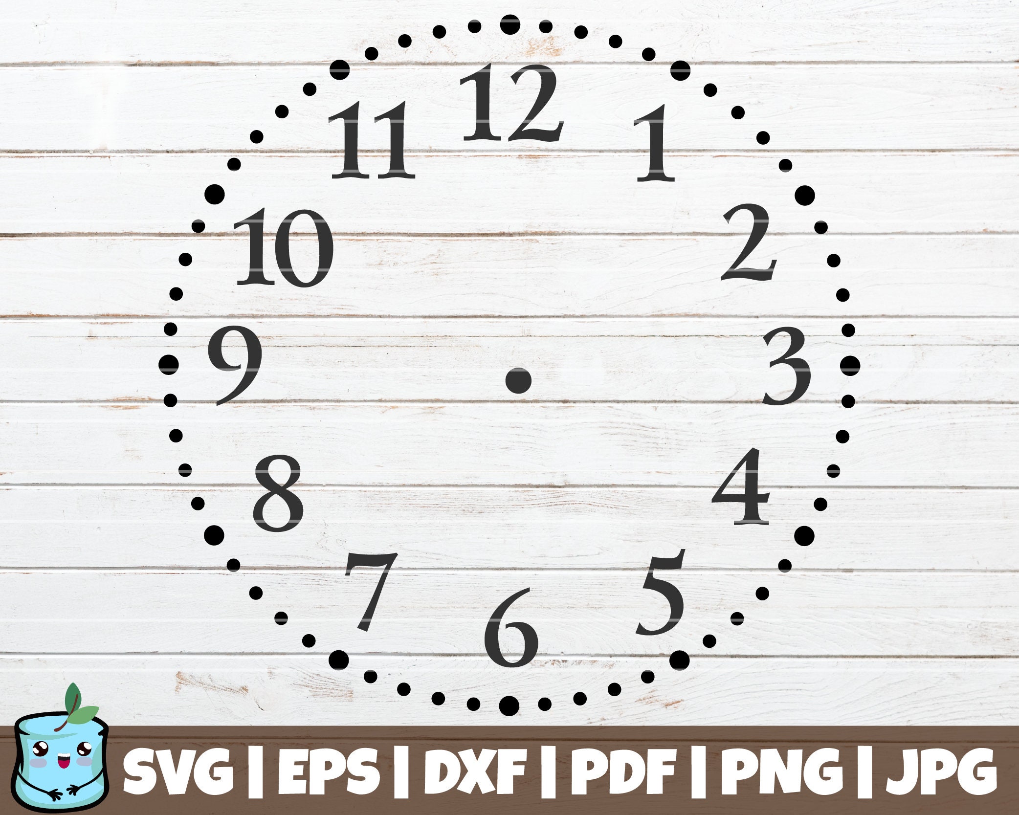 Clock Face SVG Cut File commercial use instant download Etsy