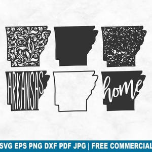 Staat Arkansas gesneden SVG-bestand, Arkansas Outline Distressed Home SVG voor Cricut Silhouette, Amerikaanse afdrukbare PNG voor Shirts Mokken Ambachten