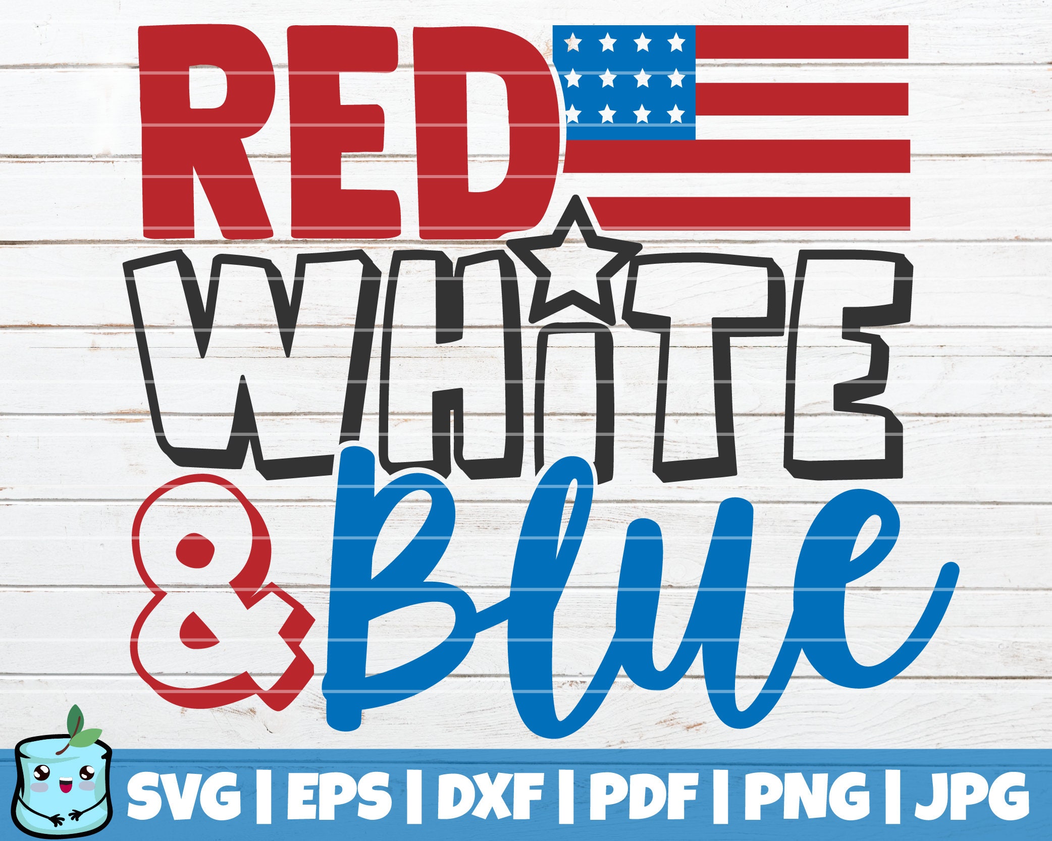 Red White And Blue SVG Cut File commercial use printable | Etsy