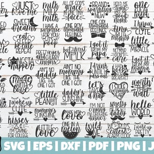 55 Cute Baby Sayings SVG Bundle | New Born Baby SVG Cut Files | commercial use | instant download | printable vector clip art | Funny Prints