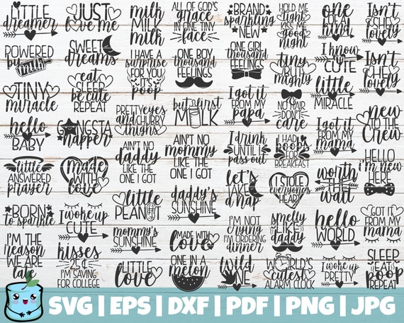Download 55 Cute Baby Sayings Svg Bundle New Born Baby Svg Cut Files Etsy