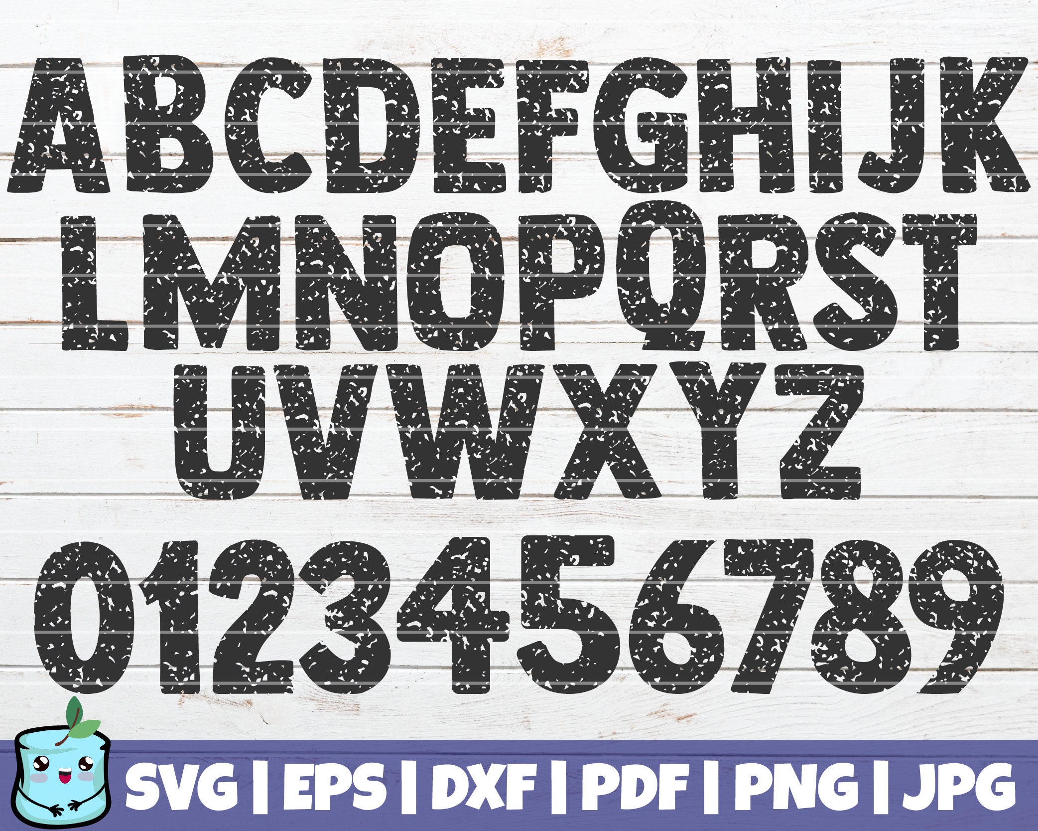Distressed Font SVG Cut File commercial use instant Etsy