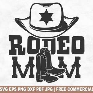 Fichier coupé SVG maman rodéo, rodéo country cow-girl SVG pour Cricut Silhouette, PNG imprimable du sud-ouest pour chemises tasses artisanat