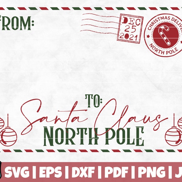 To Santa Claus North Pole SVG Cut File | instant download | Vector Clip art | Letter To Santa | Santa Claus SVG | North Pole Mail Post