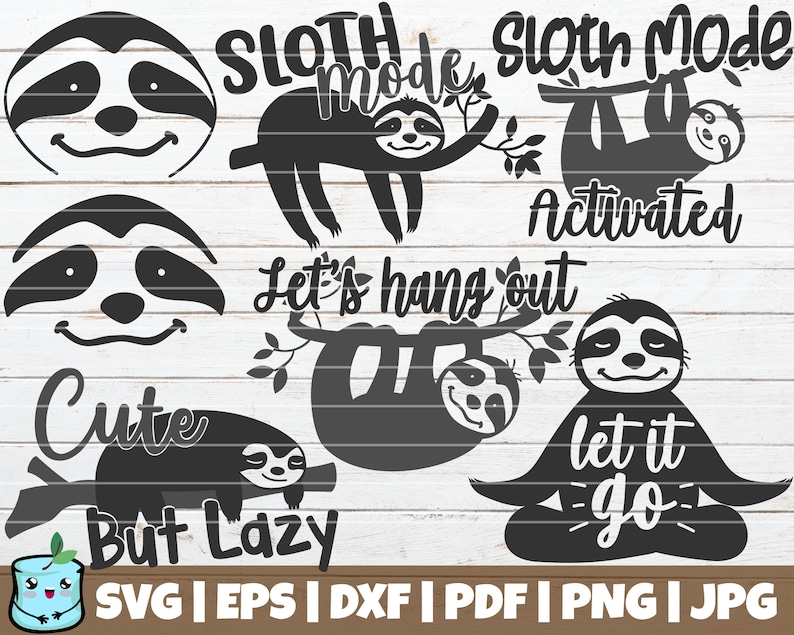 Download Sloth SVG Bundle SVG Cut File commercial use instant | Etsy