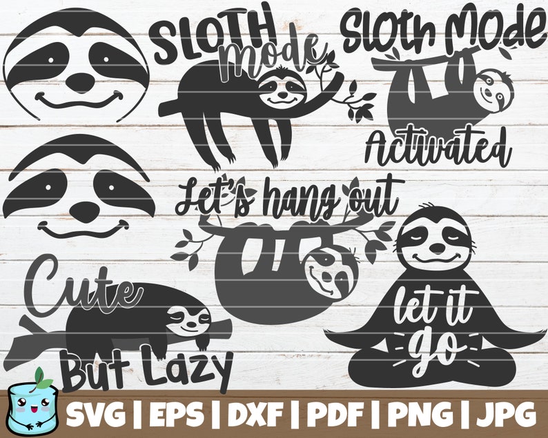 Download Sloth SVG Bundle SVG Cut File commercial use instant | Etsy