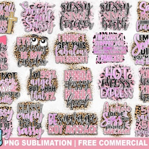 Sassy Sublimation Bundle | Sassy Sublimation Designs | Funny Sarcastic Quote | Sublimation PNG | Mom Life Shirt