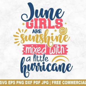 June Girls SVG Cut File, June Birthday Princess Celebration SVG for Cricut Silhouette, Funny Printable PNG for Shirts Mugs Crafts