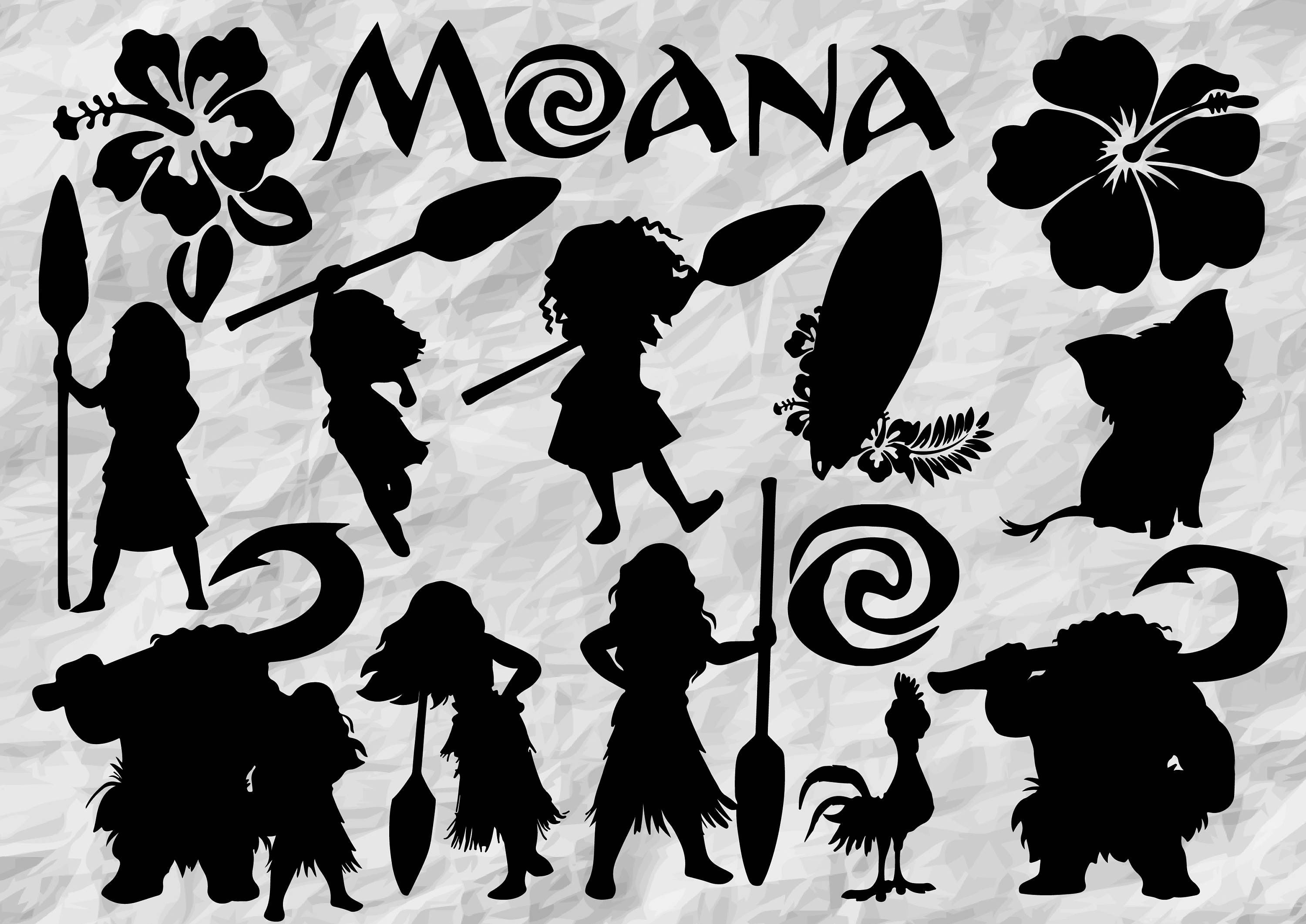 Download 14 Moana Silhouettes Moana SVG cut files Moana printable ...