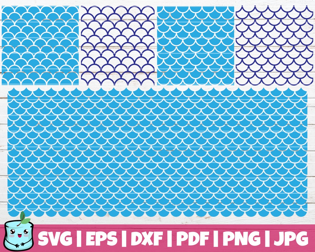 Seamless Mermaid Patterns SVG Cut Files Mermaid Scale - Etsy