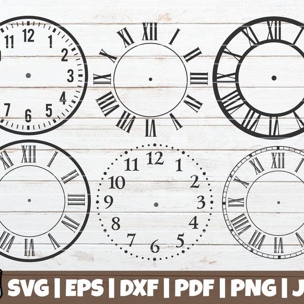 Clock Face SVG Bundle | SVG Cut Files | commercial use | instant download | printable vector clip art | Clock face template | Clock stencils