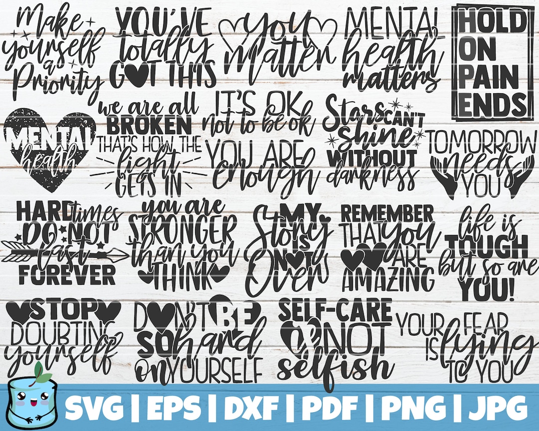 Mental Health Bundle Depression SVG Cut Files Commercial - Etsy UK