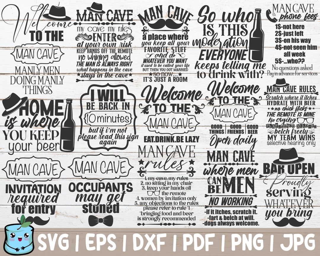 Man Cave SVG Bundle Funny Men SVG Cut File Father SVG Instant Download