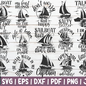 Sailing SVG Bundle Sailor SVG Cut Files commercial use instant download printable vector Traveling Cruising SVG Boating image 1