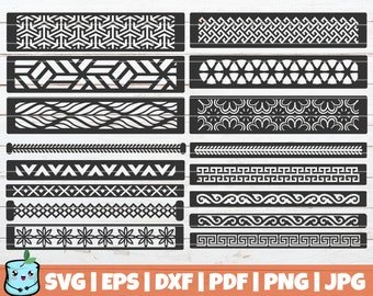 Leather Bracelets SVG Bundle | SVG Cut Files | commercial use | instant download | vector clip art | laser cut jewelry template