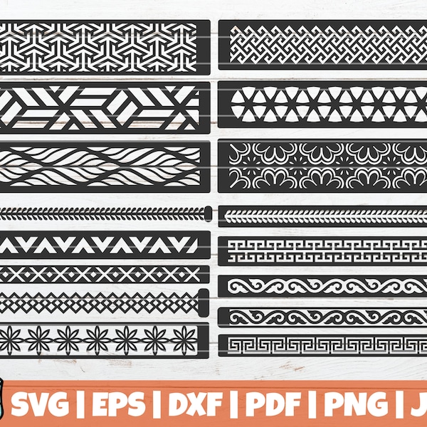 Leather Bracelets SVG Bundle | SVG Cut Files | commercial use | instant download | vector clip art | laser cut jewelry template