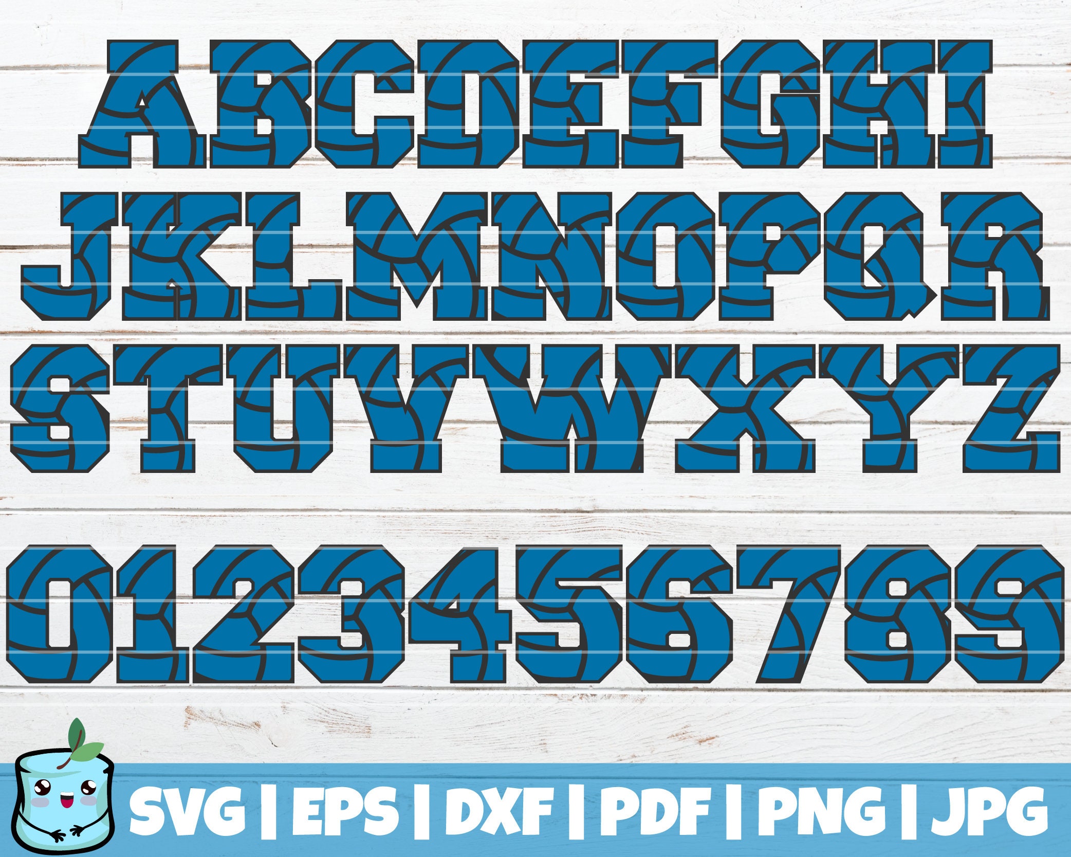 Volleyball SVG Letters and Numbers SVG Cut file commercial Etsy