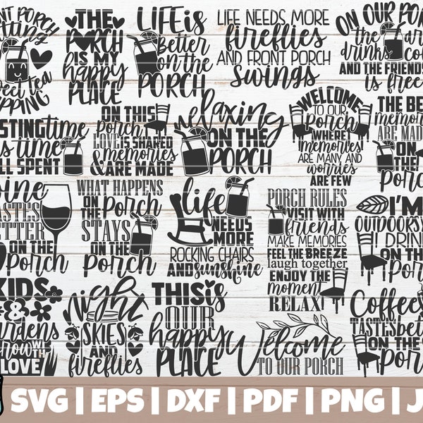 Porch SVG Bundle | Porch Sign SVG Cut Files | commercial use | instant download | printable vector clip art | Porch Decoration SVG