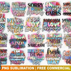 Funny Sarcastic Sublimation Bundle | Sassy Sublimation | Funny Sarcastic PNG Quotes | Sublimation PNG | Mom Life Shirt Print | Sassy Bundle