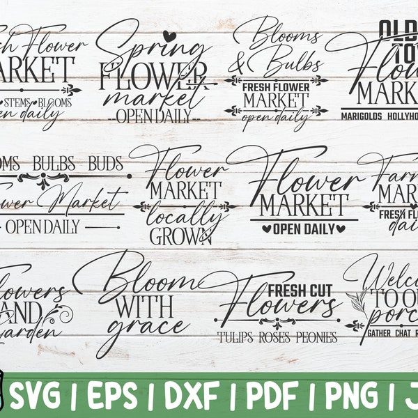 Flower Market SVG Bundle | Rustic Flower Market SVG Cut File | instant download | commercial use | Flower Market Sign