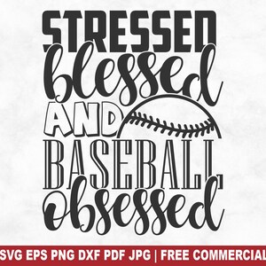 Stress gesegnet Baseball besessen SVG Schnittdatei, Spieler Mama Unterstützer SVG für Cricut Silhouette, jubeln druckbare PNG für Shirts Tassen Handwerk