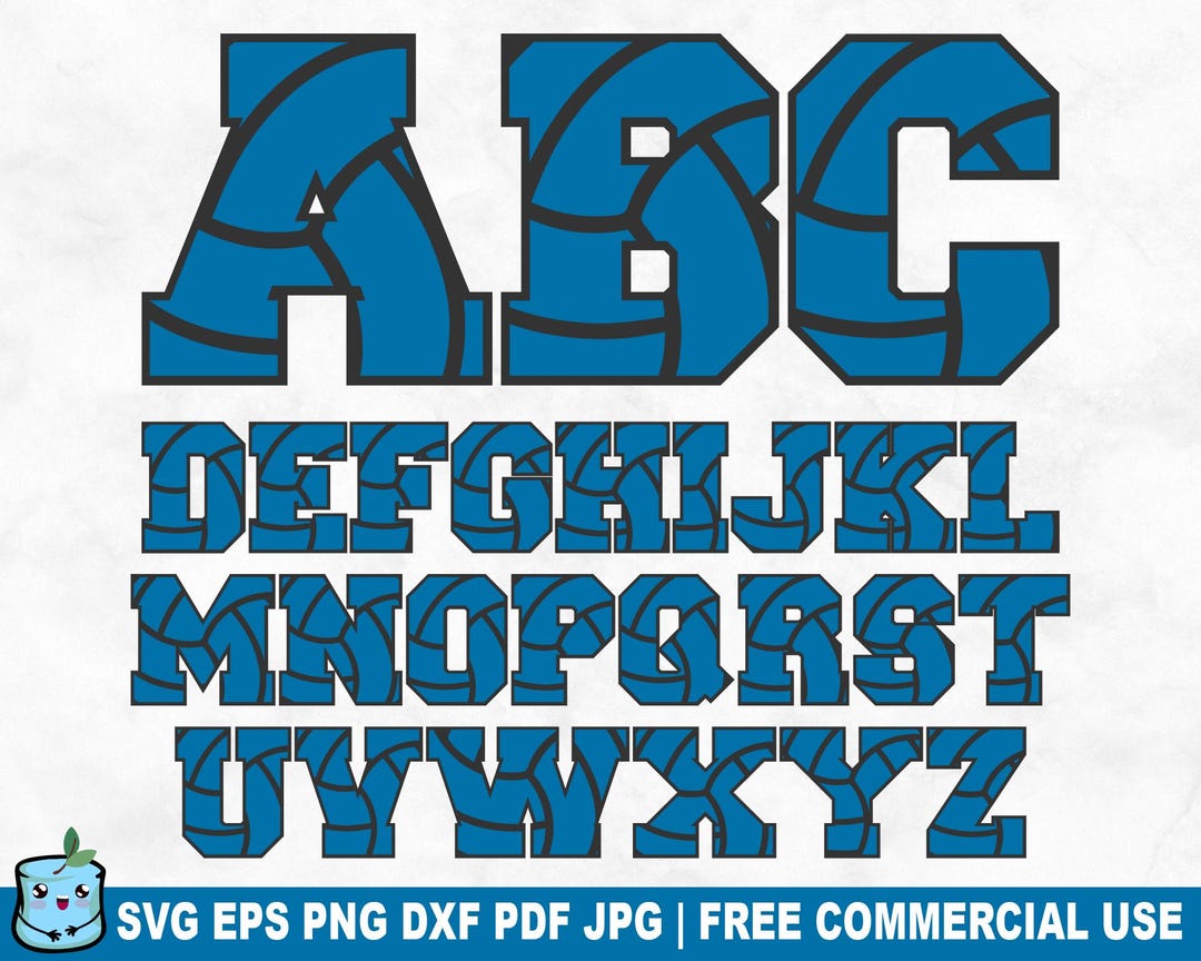 Volleyball Alphabet Letters SVG Cut File, Custom Volleyball Font SVG ...
