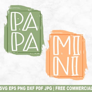Papa / Mini file SVG di taglio, bambino e papà abbinati in formato SVG per Cricut Silhouette, PNG stampabile per la festa del papà per magliette, tazze e lavoretti.