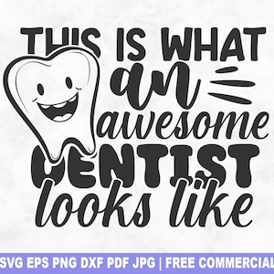 Niesamowity wygląd dentysty SVG Plik do cięcia, dentysta stomatologia stomatologiczna SVG dla sylwetki Cricut, Wróżka zębowa do druku PNG na koszulki Kubki Rzemiosło