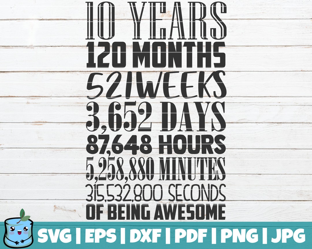 10-years-months-weeks-days-hours-minutes-seconds-of-being-awesome-svg