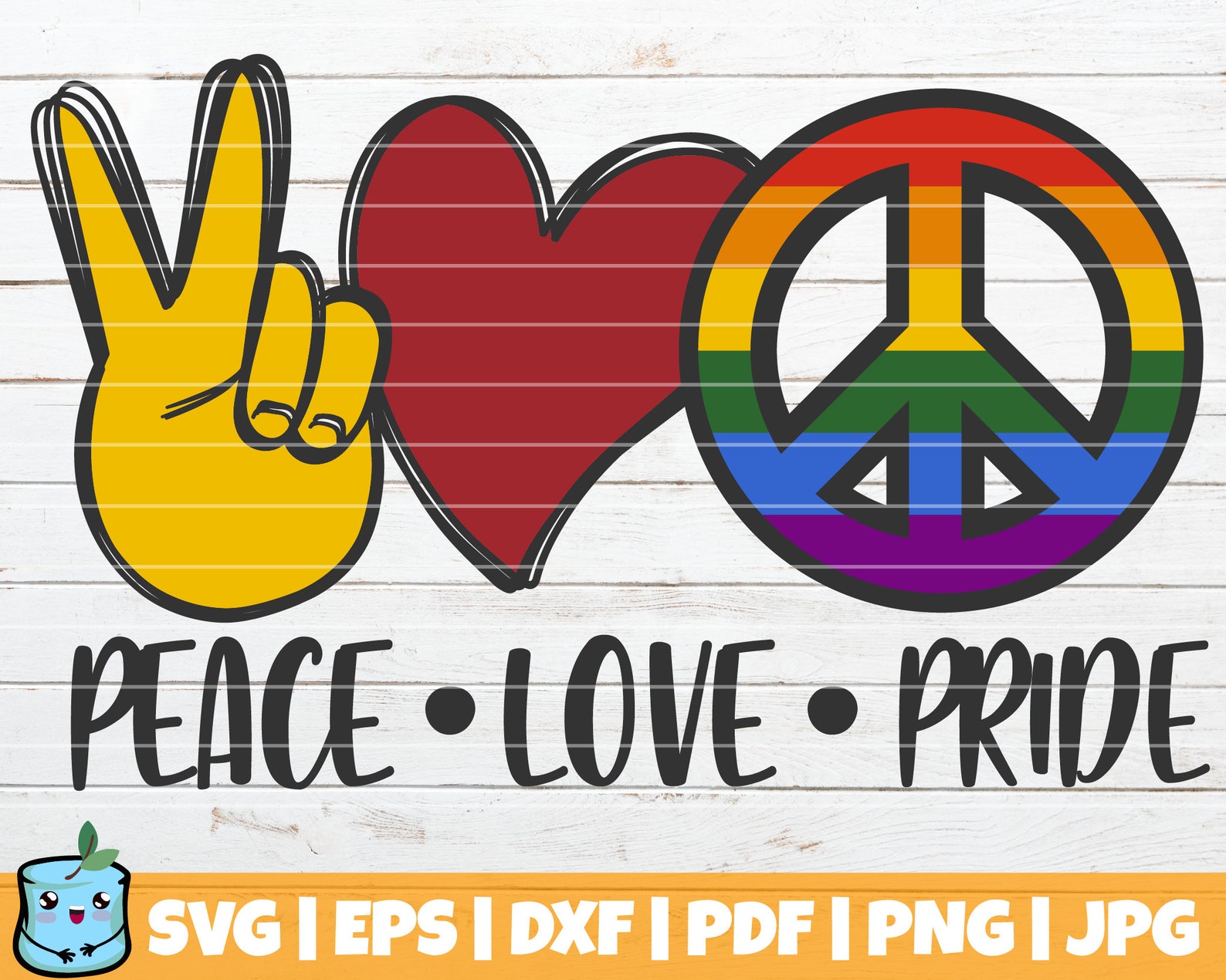 Download Peace Love Pride SVG Cut File commercial use instant | Etsy