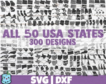 USA States SVG Bundle | SVG Cut Files | All 50 American States | commercial use | instant download | printable vector clip art | svg bundle