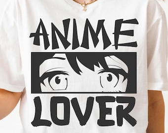 File di taglio PNG SVG per amanti degli anime, divertente SVG per silhouette di anime manga otaku per Cricut, PNG stampabile giapponese per magliette, tazze e artigianato