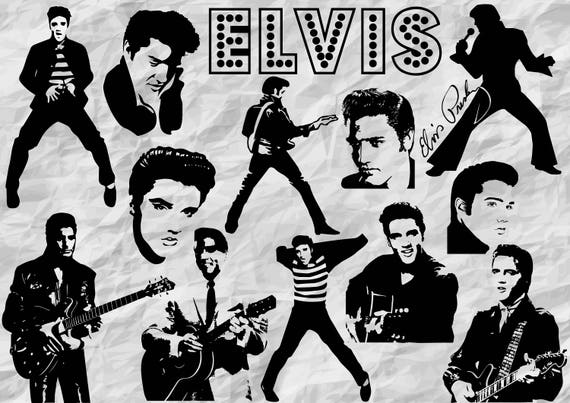 Download 13 Elvis Presley Silhouettes SVG cut files printable | Etsy