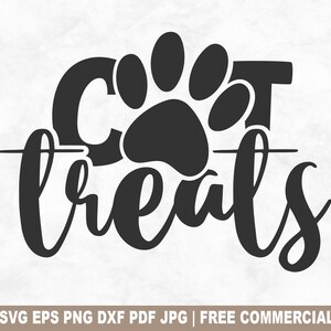 Fichier de coupe SVG friandises pour chat, pot de friandises pour chat drôle SVG pour Silhouette Cricut, boîte de friandises pour animaux de compagnie PNG imprimable pour créations de chemises, tasses