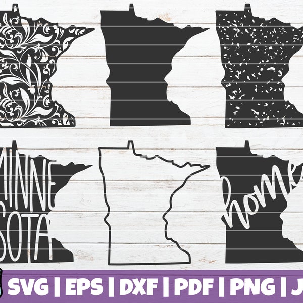 Minnesota State SVG Bundle | SVG Cut Files | commercial use | instant download | printable vector clip art | Floral Minnesota State