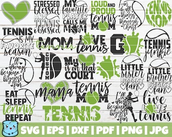 Tennis SVG Bundle | Love Tennis SVG Cut Files | commercial | instant download | printable vector clip art | Tennis Mom Dad Shirt Print