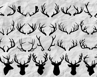 21 Deer Antler Silhouettes | SVG Cut Files | printable | vectors | instant download | deer cliparts | decoration | wall print | moose antler