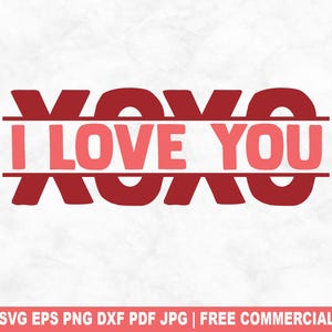 Xoxo I Love You SVG-bestand knippen, grappige Valentijnsdag SVG voor Cricut Silhouette, liefdespaar afdrukbare png-bestand voor shirts mokken ambachten