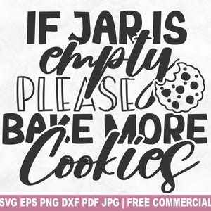If Jar Is Empty gesneden SVG-bestand, grappige boerderij koekjes snoep pot SVG voor Cricut silhouet, afdrukbare png voor shirts mokken ambachten