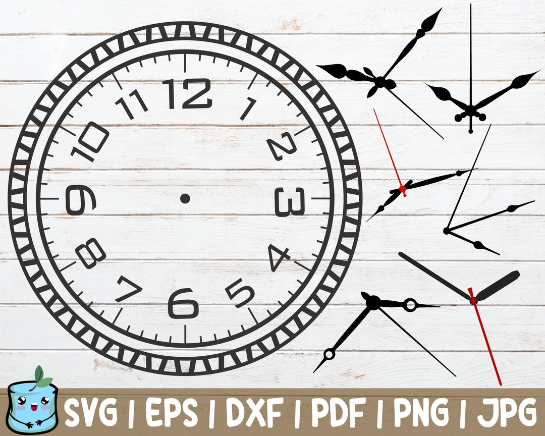Clock Face With Hands 11 SVG Cut File Old School Clock SVG Cut File ...