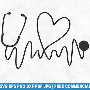 Stethoscoop Heart Beat SVG-bestand knippen, grappig beste verpleegster leven SVG voor Cricut Silhouette, verpleging afdrukbare PNG voor shirts mokken ambachten