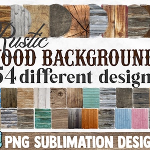 Rustic Wooden Backgrounds Sublimation Bundle | Rustic Frames PNG Print | Transparent Background | Sublimation PNG