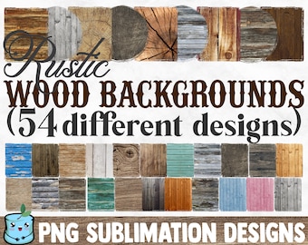 Rustic Wooden Backgrounds Sublimation Bundle | Rustic Frames PNG Print | Transparent Background | Sublimation PNG