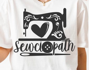 Sewciopath PNG SVG-klippfil, sömnad, hantverk, svg för Cricut, silhuett, nål, quiltning, tråd, utskrivbar png för skjortor, muggar, hantverk
