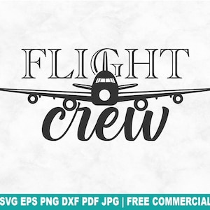 Arquivo de corte SVG de tripulação de voo, silhueta de piloto de aviação, silhueta de tripulação de cabine SVG para Cricut, avião PNG para impressão em camisetas, canecas e artesanato