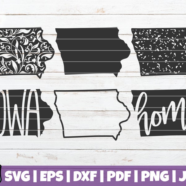 Iowa State SVG Bundle | SVG Cut Files | commercial use | instant download | printable vector clip art | Floral Iowa State | Distressed