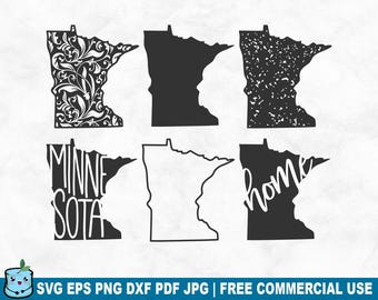 Minnesota State SVG Cut File, Minnesota Outline Distressed Home SVG for Cricut Silhouette, American Printable PNG for Shirts Mugs Crafts